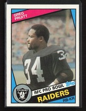 1984 Topps #115 Greg Pruitt Los Angeles Raiders Near Mint or Better