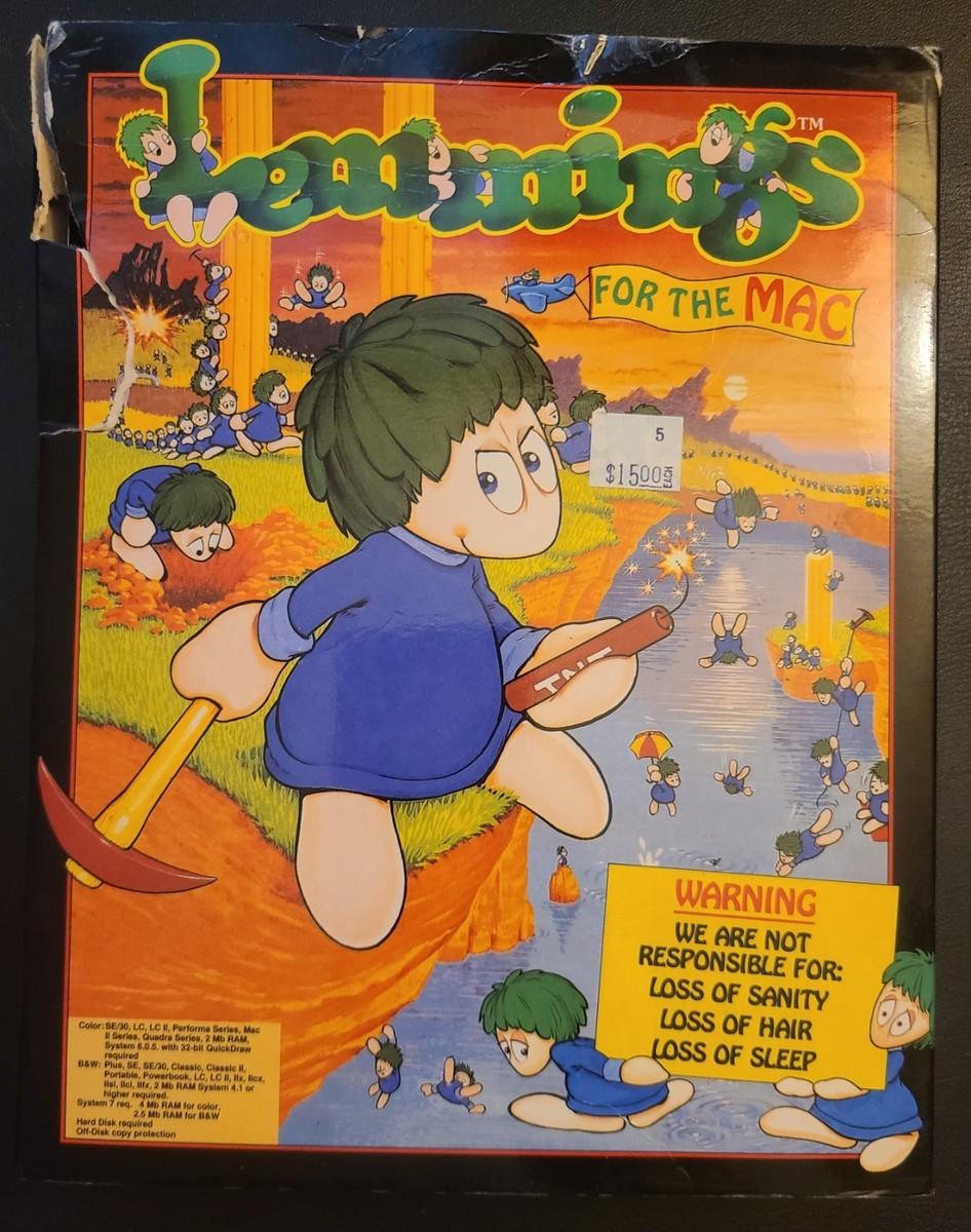LEMMINGS Game For The Mac By Psygnosis (3 Disks) + Holiday