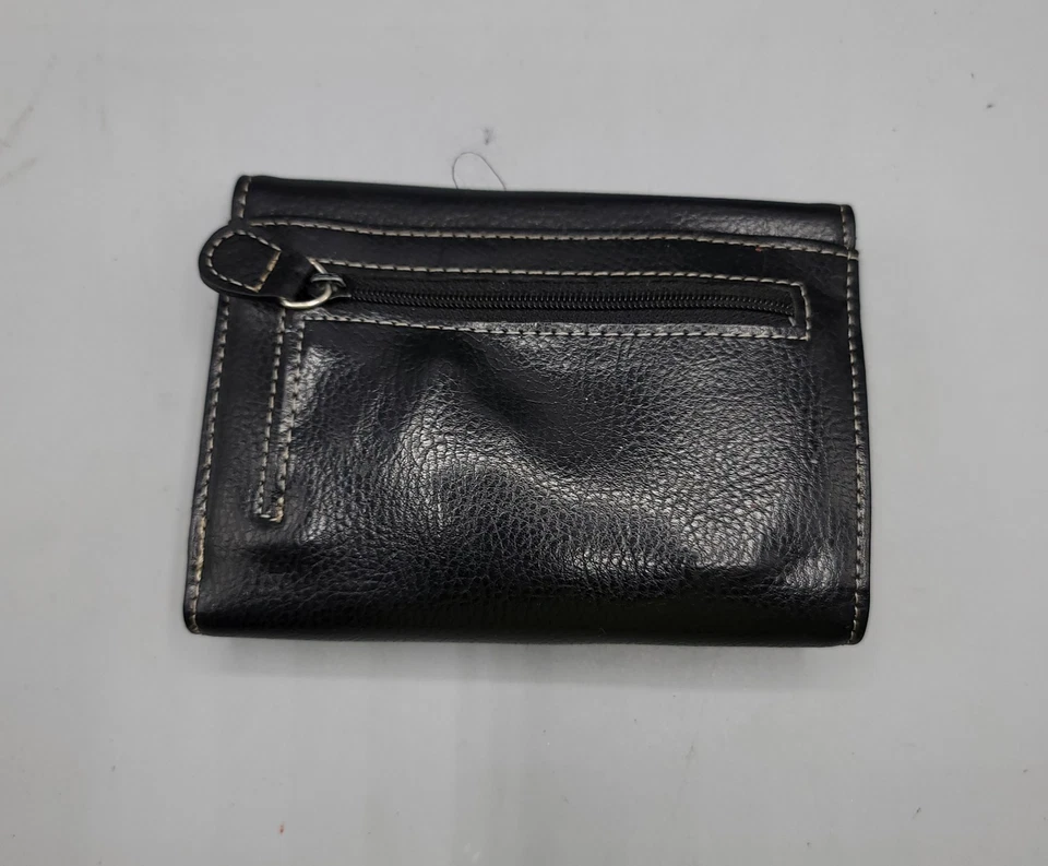 Cartera para mujer Liz Claiborne con cierre de cuero sintético negro” Foto 3 de 4