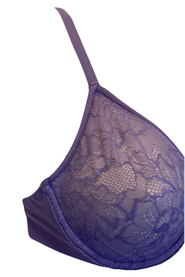 Sujetador con aros de encaje púrpura transparente Calvin Klein 34B 25-248-1 Foto 3 de 4