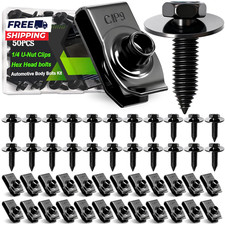 50PCS 1/4 U-Nut Clips Hex Head Automotive Body Fender Bolts Kit For Cars Fender