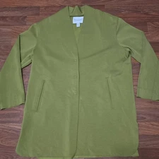 Carolina Belle Green Cardigan Jacket Coat XL Career Work Office Layering Chic