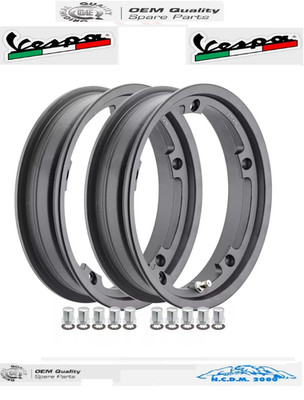 Kit 2 Alloy Wheels Tubeless Black Vespa 50 PK N (V5X5T)