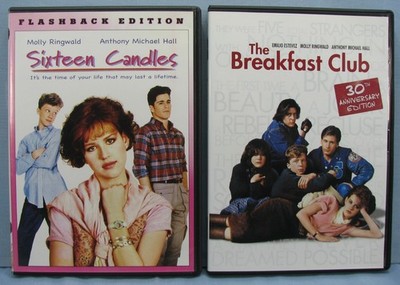 Sixteen Candles + The Breakfast Club (DVD Lot of 2) Molly Ringwald ~ Teen Comedy