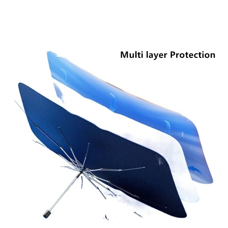 145×79cm Front Window Keep Cool Car Auto Windshield Sun Shade Foldable Umbrella Foto 4 de 4