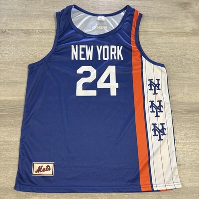 New York Mets Basketball Jersey Blue Sleeveless Top Men s Large Stadium Giveaway