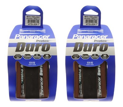 Panaracer Protex Duro Clincher Tires 700x25c Black/Brown Road PAIR NEW NOS