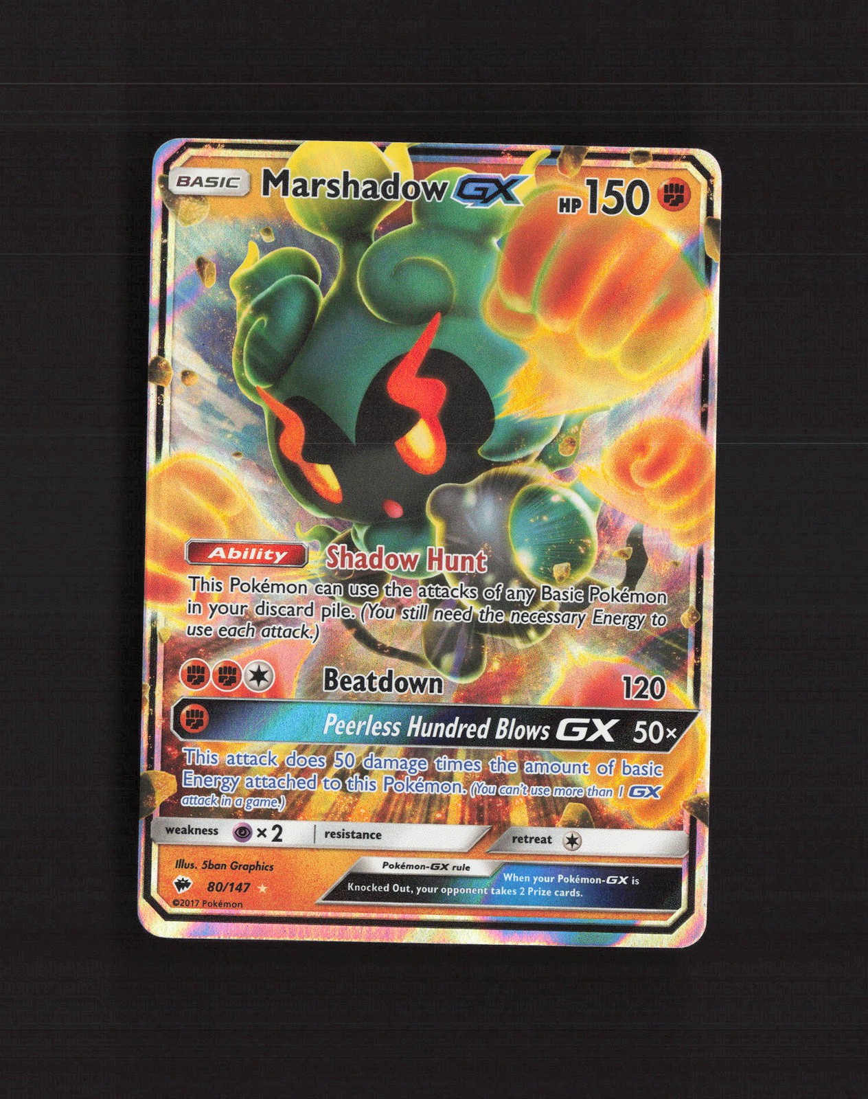 Marshadow GX 80/147 Burning Shadows Ultra Rare Holo Pokemon Card LP+
