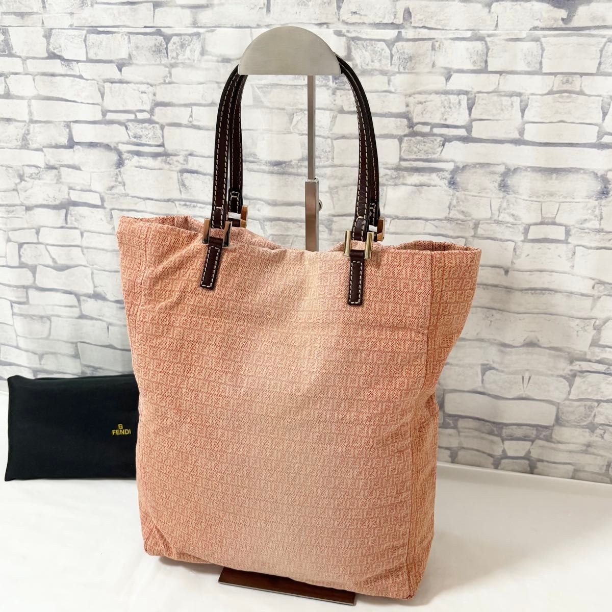 RARE FENDI Mini Tote Bag in Zuccino Canvas & Leather Excellent Condition