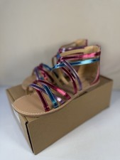 Girls Gladiator Sandals Multi Color New Size 4