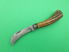 Antique 1800s Samuel Robinson Stag Hawkbill Folding Pocket Knife Sheffield