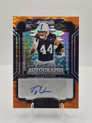 2025 Panini Prizm Draft Picks - Autographs Tyler Warren Orange Pulsar Prizm /75