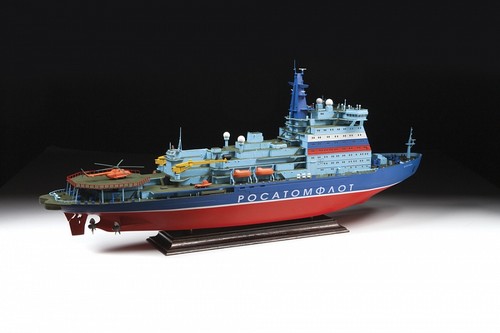 ZVEZDA 9044 1:350 Russian nuclear-powered icebreaker project 22220 ARKTIKA - Picture 8 of 9