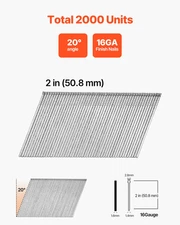16 Gauge Finish Nails 2 in Finish Nail 2000-Count for 20° Angled Nailers