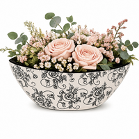 Blumenvase Tischvase Tischdeko Hochzeit Keramikvasen Rosen Vase Silber Weiß