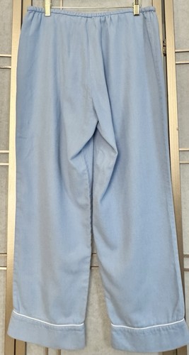 Elizabeth Cotton Portuguese Flannel Pajama Set Pale Blue Herringbone $288 Large - Picture 7 of 14