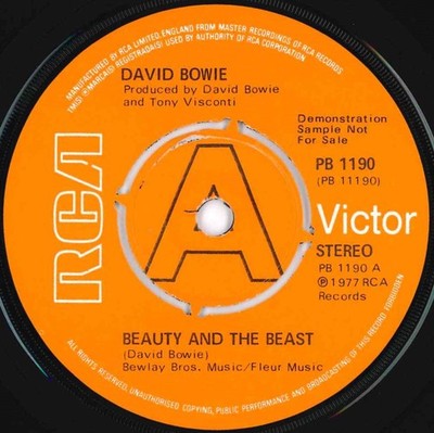 David Bowie / Beauty And The Beast / Sense Of Doubt / 7 / RCA  PB 1190 / Promo