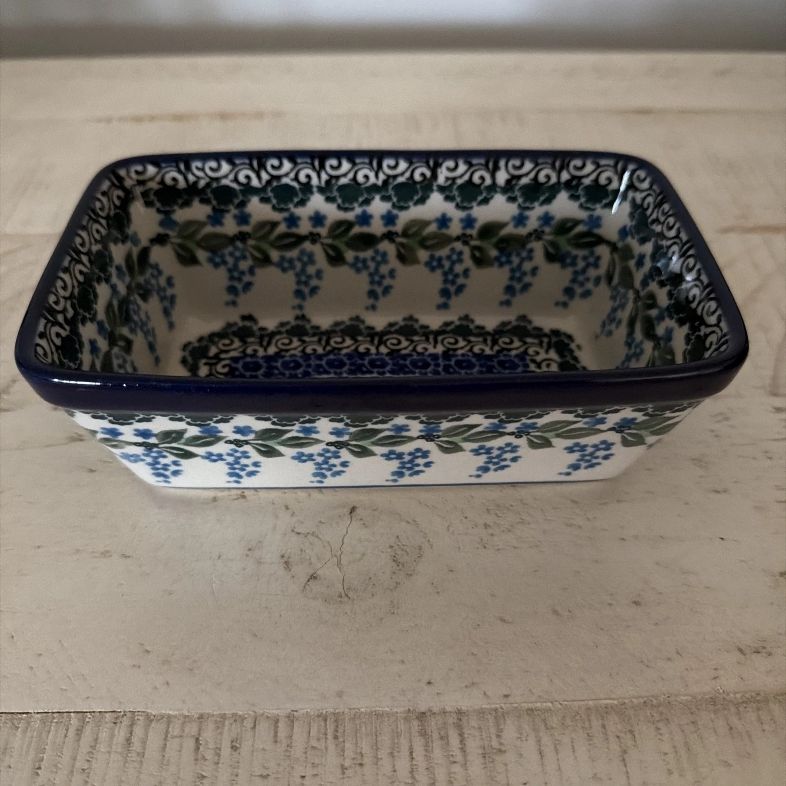 Polish Pottery Mini loaf pan Ceramika Artystyczna blue flowers
Opens in a new window or tab