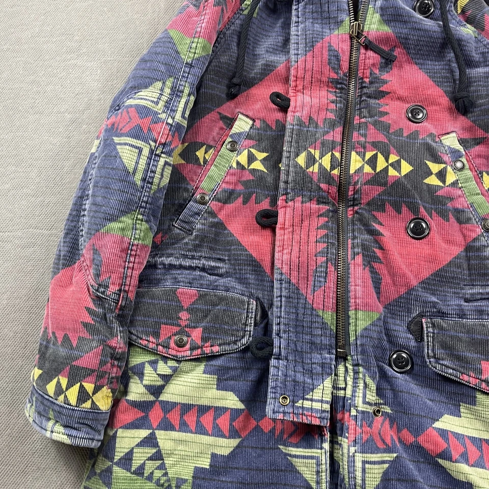 Chaqueta Denim & Supply Ralph Lauren Para Hombre Pequeña Azteca Forrada de Piel con Capucha Parka Abrigo Foto 3 de 4