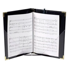 Premium Choral Folder 7-3/4 x 11 Octavo Size with Elastic String Holders - Black