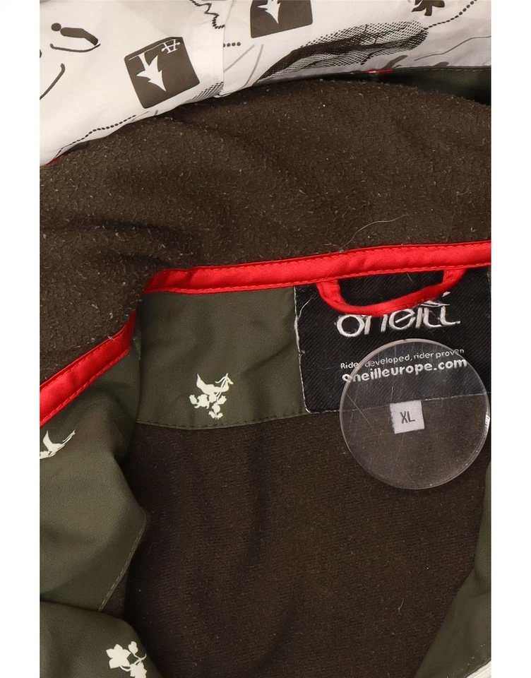 O'NEILL женщин с капюшоном ветровка куртка Великобритании 18 XL белый цветочный полиэстер JI04 - Изображение 4 из 4