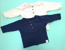 2x Baby Boy Long Sleeve Tops Only.  M&S 0-3 Months