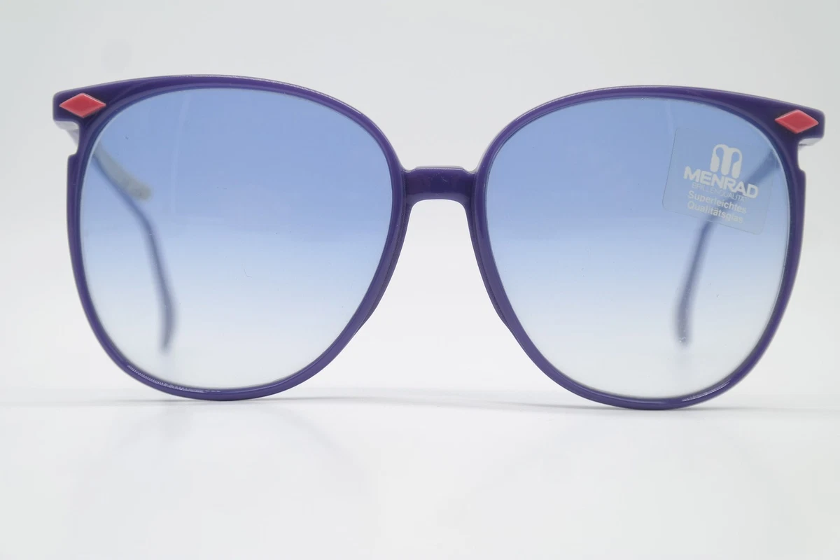 Vintage Sonnenbrille MENRAD 754 Blau Rot Oval sunglasses Brille NOS