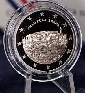 2€ Kroatien 2025 Pula Arena PP – 5.000 Ex. – Etui & Zertifikat