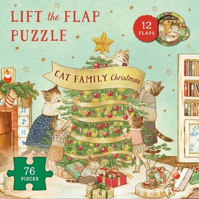Cat Family Christmas Lift-The-Flap Puzzle: Count Down to Christmas: 12 Flaps: 76