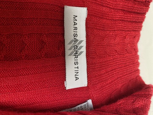 Marisa Christina Cable Knit Solid Red Zippered Women's Sweater Vest Med New - Picture 9 of 11
