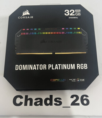 Corsair Dominator Platinum RGB 32GB 2x16GB DDR4 3466 PC4-27700 C16 1.35V - Black