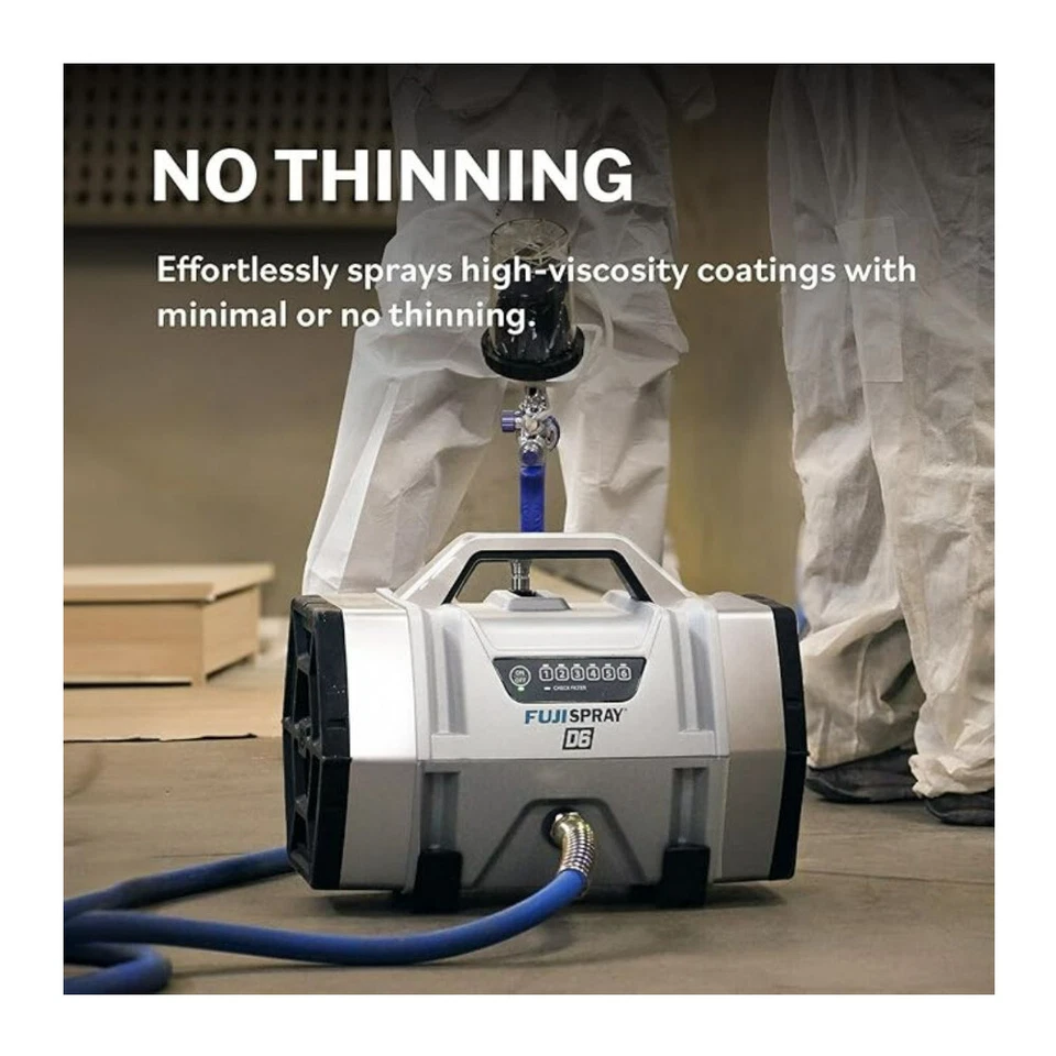 Pulverizador de turbina gris Fuji Spray D6 6 etapas HVLP con sistema de pulverización T75G HVLP Foto 4 de 4