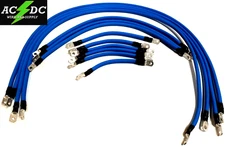 4 Awg HD Golf Cart Battery Cable 13 pc BLUE TXT E-Z-GO Set U.S.A MADE