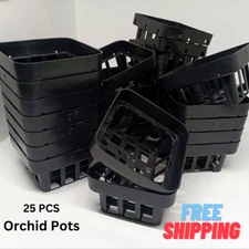Vanda Pots Orchid Garden Black Plastic Hanging Compatible Mesh Net Basket 25 PCs