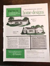 Vintage Full Page Magazine AD Weyerhaeuser 4-Square 1955