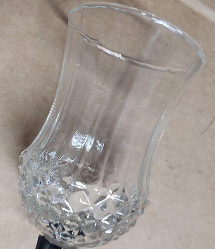 Sconce Globe Clear Candle Holder Peg Tea Light Votive 3.5"di Diamond Cut - Picture 2 of 2