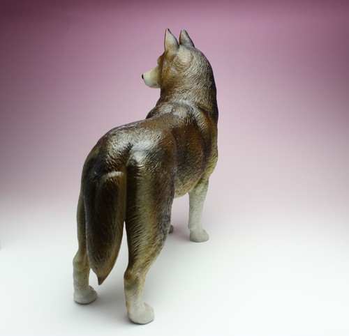 Statuetta in ceramica Siberian Husky Rosso Rame Opaca Glassa Giappone Stock Fallito - Foto 10 di 12