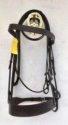 SCHWERES/ZUGLUFTPFERDE LEDER JÄGER ZAUMZEUG VON TOP HORSE UK MIT KNÜPPELN/ZÜGELN