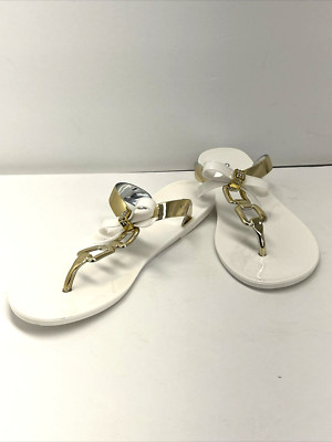 Soho Girls Shoes Size 9 Flats Style Arial Color White/Gold New with Box.
