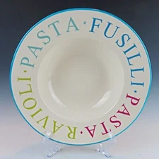 Over And Back Pasta 11" Bowls Pasta Ravioli Fusilli Set of (4) Four