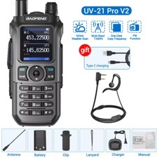 1X BaoFeng UV-21 Pro V2 Walkie Talkies Long Range Two Way Ham Radios Transceiver