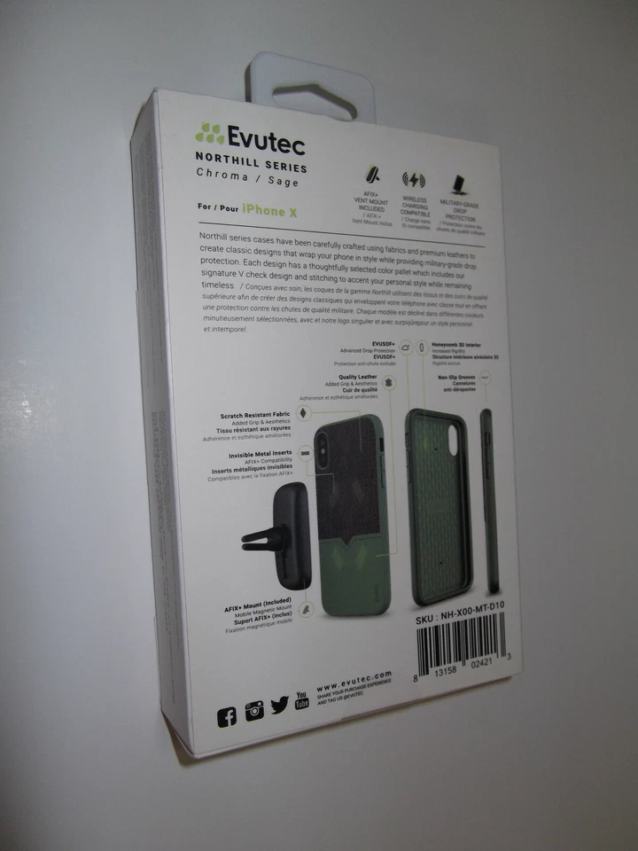 NUEVA Funda Evutec Serie Northill Chroma/Sage Para iPhone X, iPhone 8/7/6S/6 Plus Foto 2 de 4