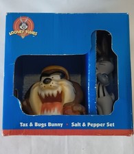 Vintage 1998 Taz  Bugs Bunny Salt  Pepper Set- Brand New