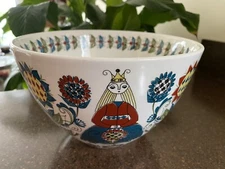 Scandinavian Figgjo Flint Saga Norway Hand Painted Large  Bowl Norsk Design