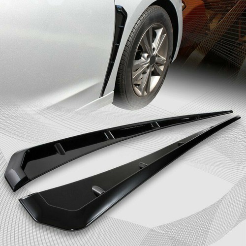2Pcs Glossy Black Car Exterior Side Fender Vent Air Wing Cover Accessories Trims - Picture 2 of 12