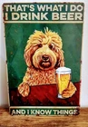 Funny Doodle Dog Beer Kitchen Bar Vintage Metal Sign Large Holiday Decor