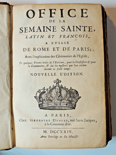 Maroquin aux Armes de Louis XV. Office de la semaine Sainte. 1724 - Foto 6 di 16