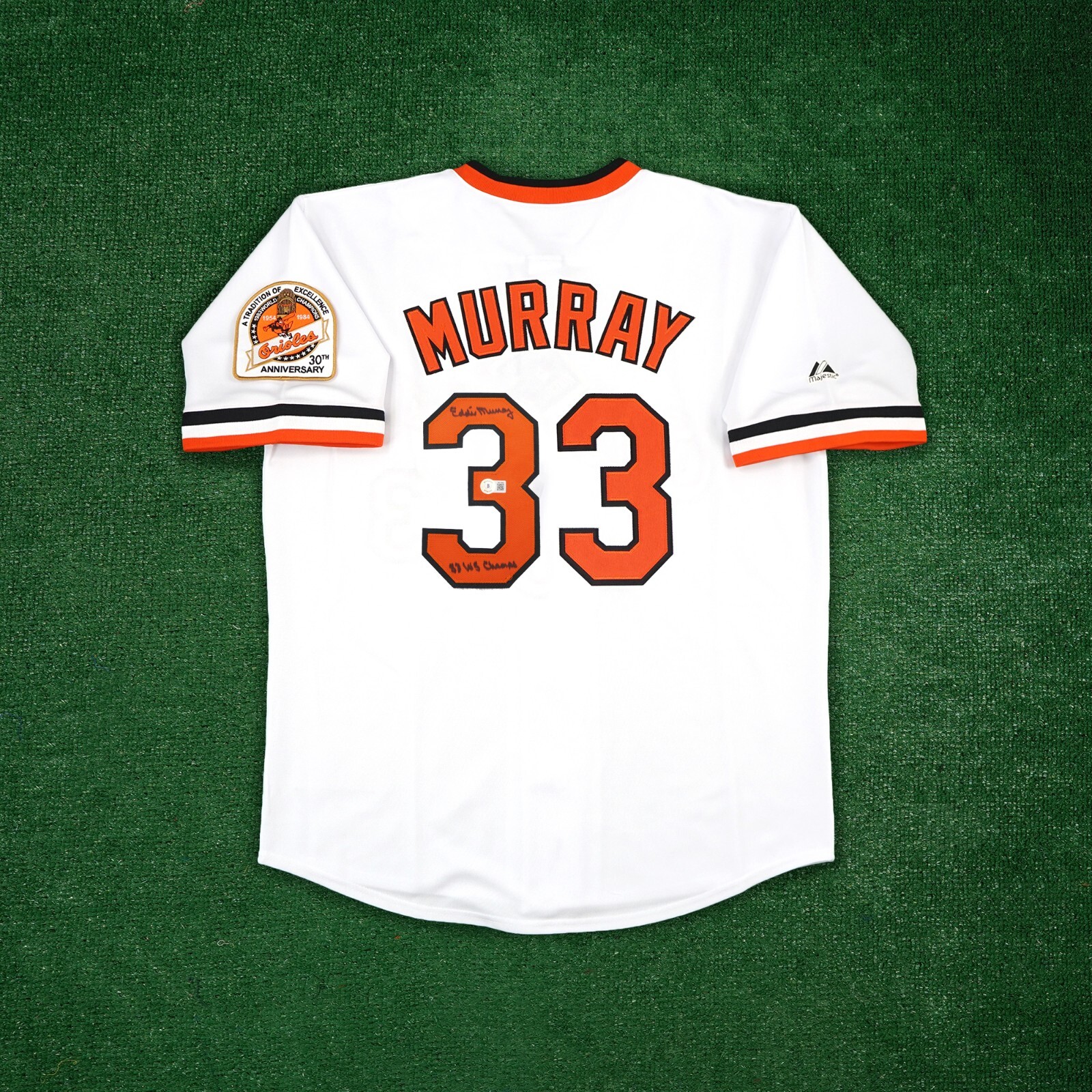 Eddie Murray Autographed Signed Baltimore Orioles Cooperstown Home Jersey "83 WS CHAMPS" BAS 