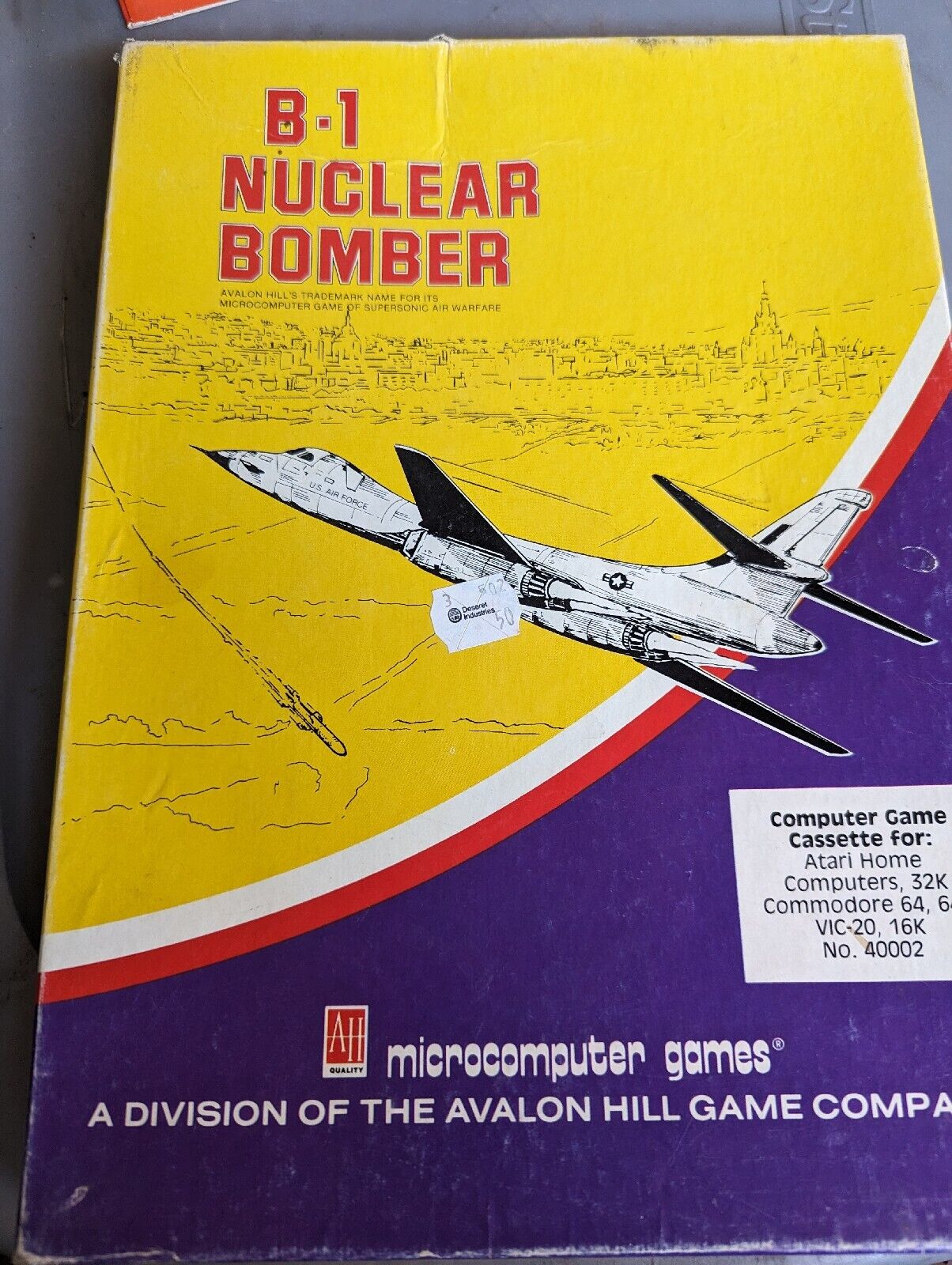 B-1 Nuclear Bomber / Avalon Hill Game / Commodore 64/128 Boxed + Manuals