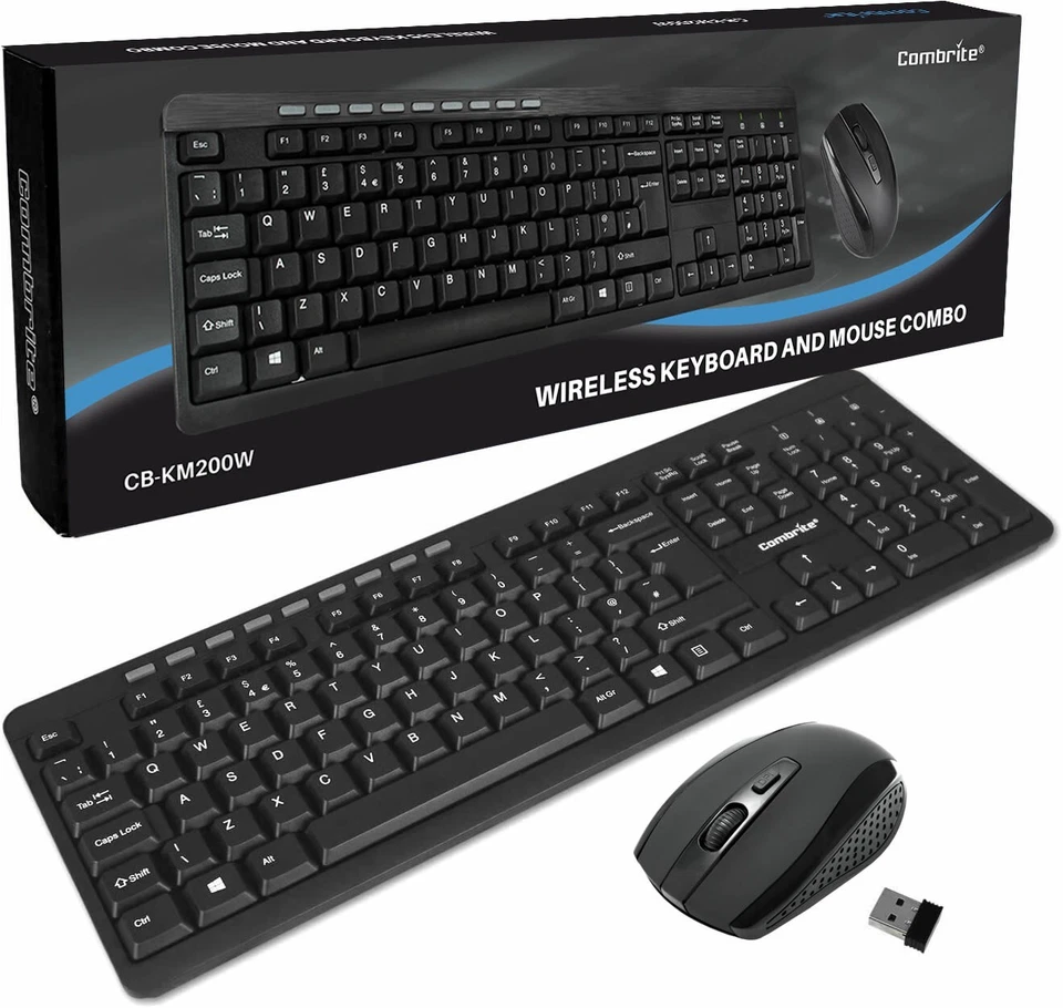 2.4GHz Wireless Keyboard And Mouse Set UK USB Dongle For PC Laptop Full-Size NEW - Image 2 of 4